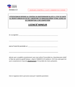 attestation mineur