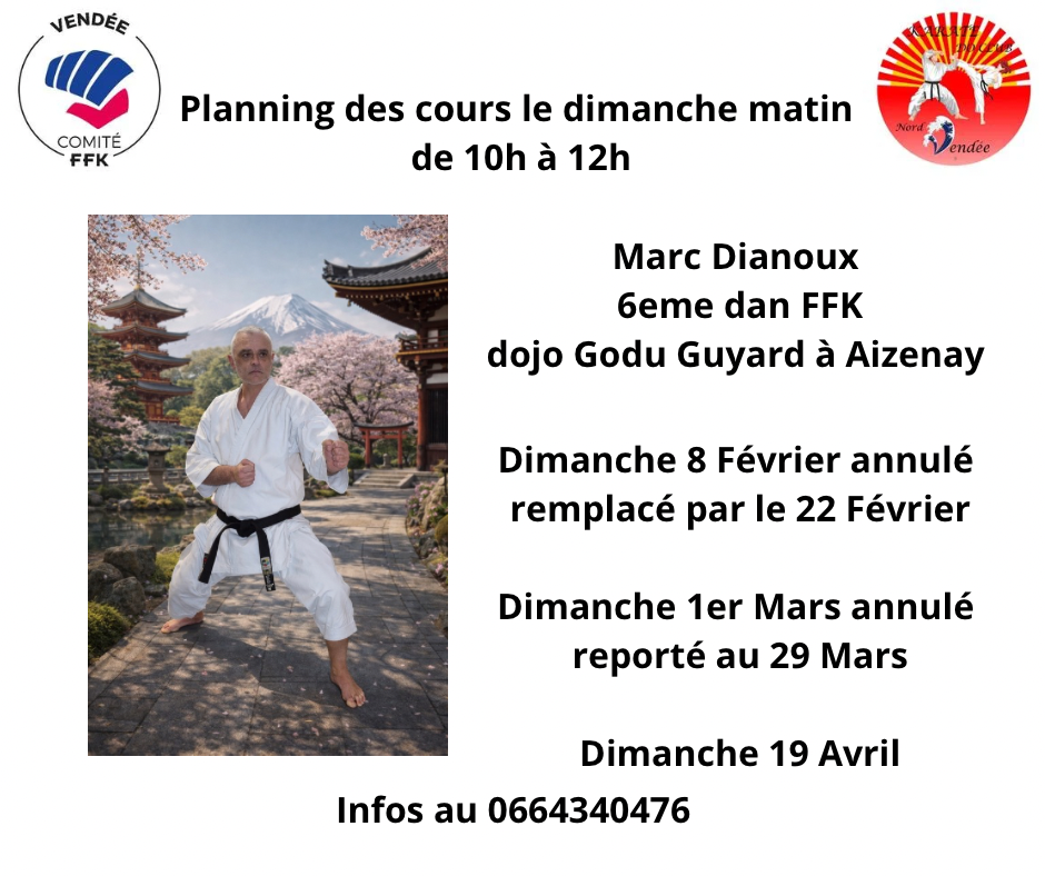 Planning des cours le dimanche matin160226 cours du dimanche matin modifiés